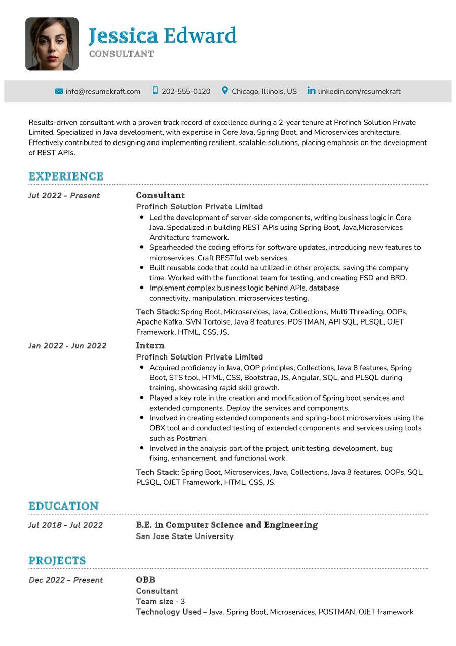 Consultant CV Sample