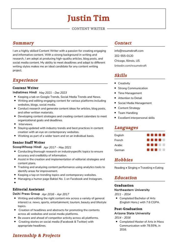 Creative Field Resume Examples in 2024 - ResumeKraft