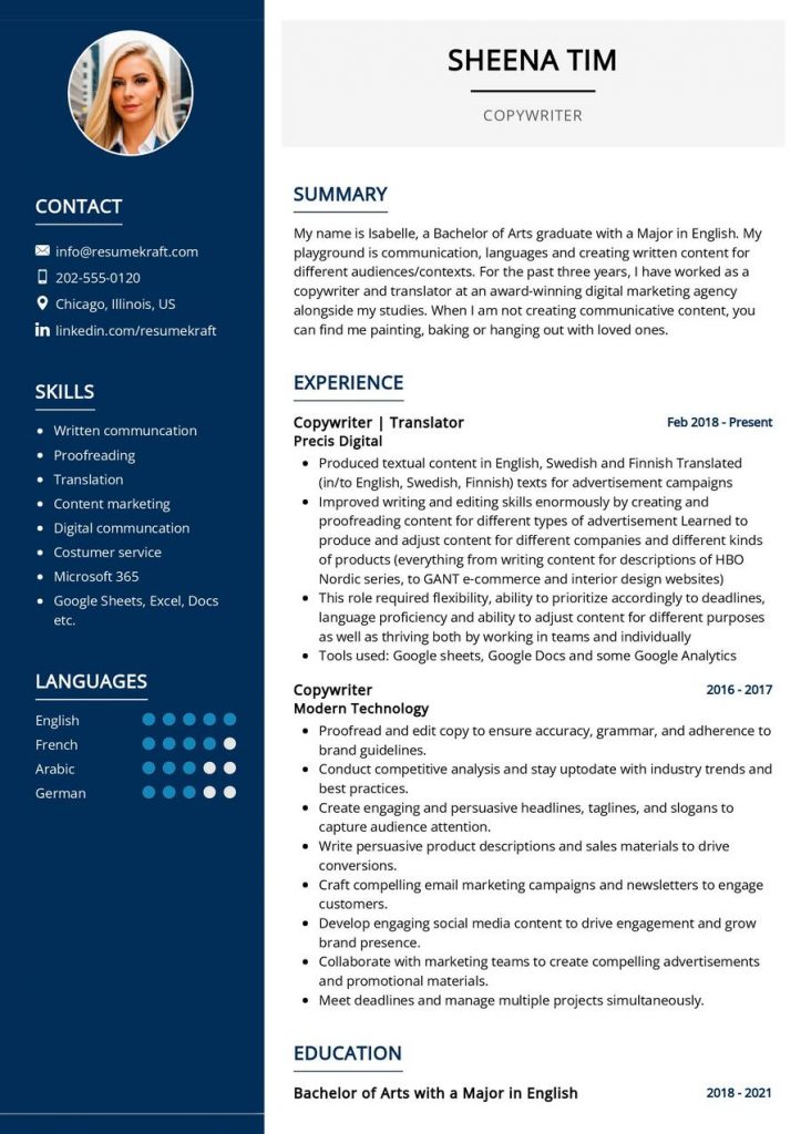 Creative Field Resume Examples 2023 - ResumeKraft