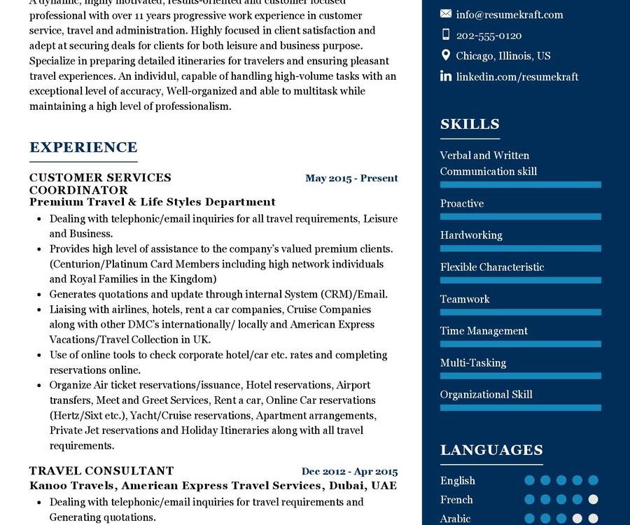 Customer Services Coordinator CV Example