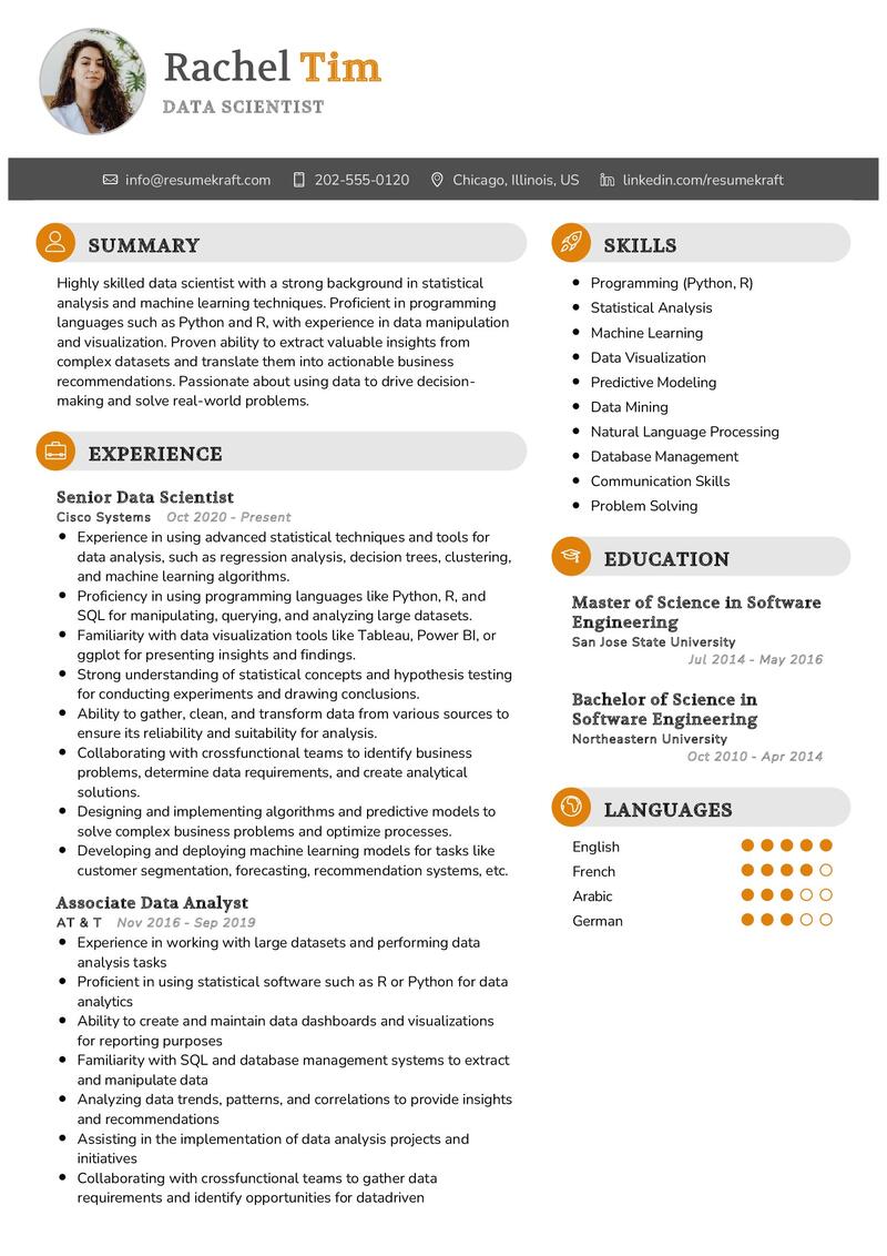 Data Scientist Resume Sample in 2024 - ResumeKraft