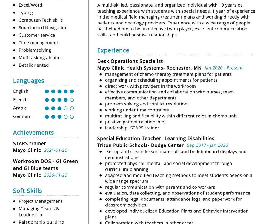 Desk Operations Specialist CV Example in 2024 - ResumeKraft