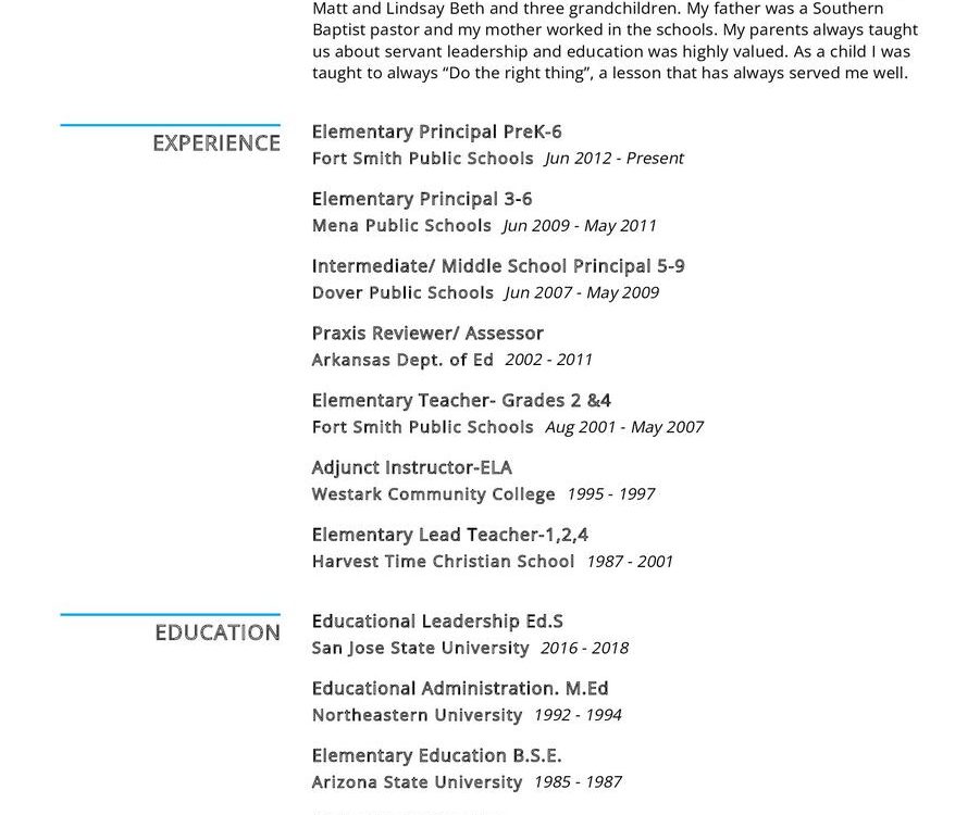 Educational Administrator CV Example