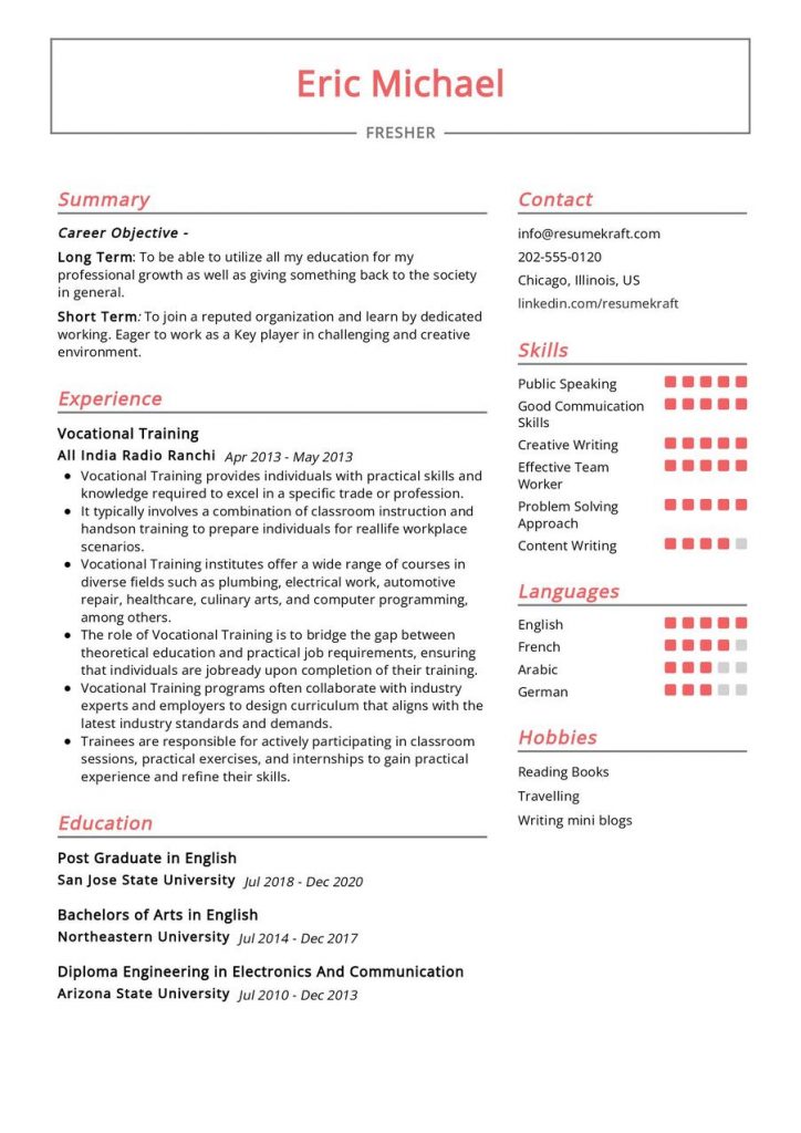 1200+ Professional Resume Samples for 2023 | ResumeKraft