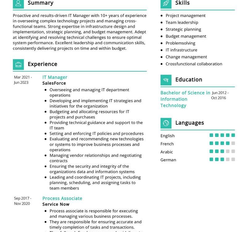 IT Manager Resume Sample In 2024 ResumeKraft   IT Manager Resume Sample 800x750 