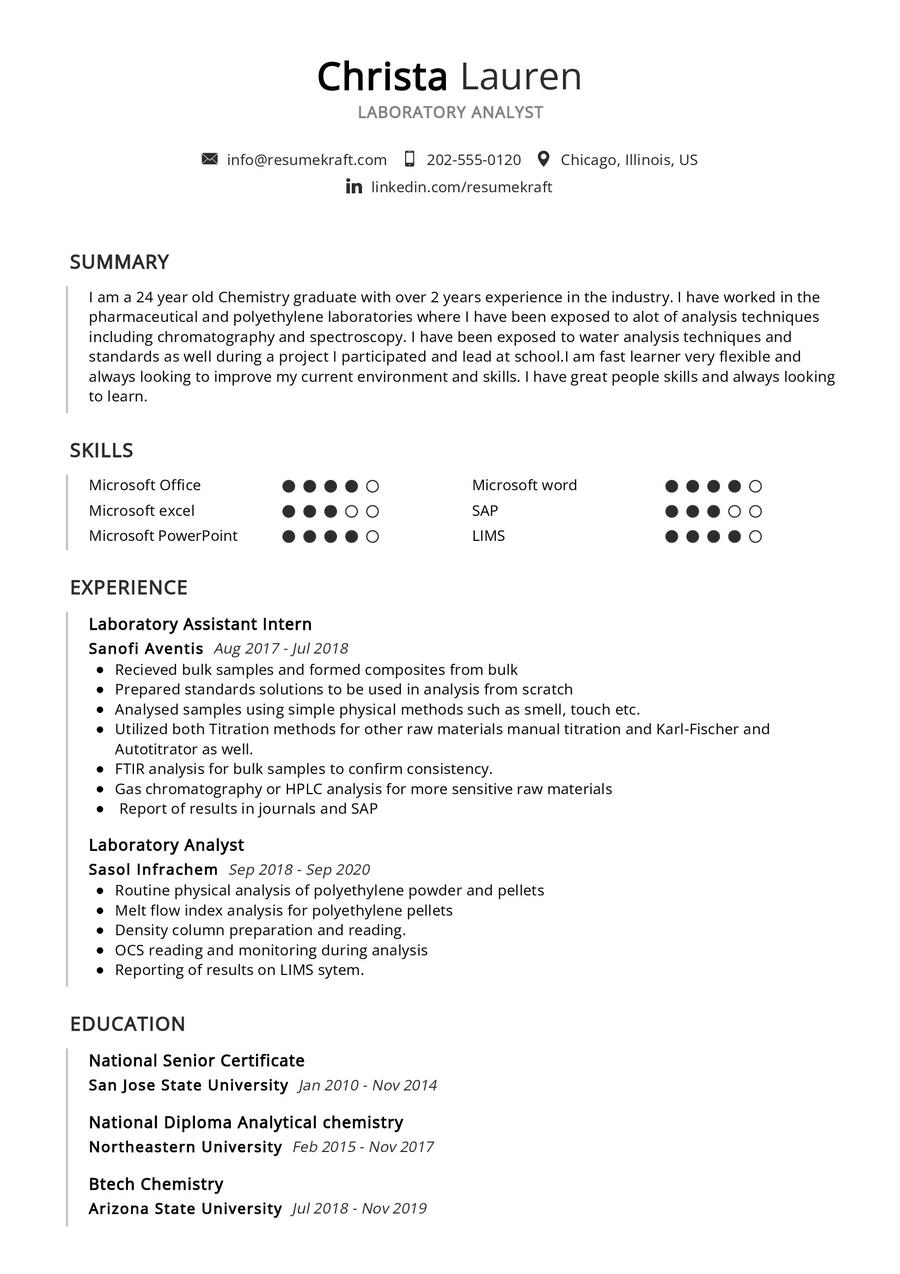 laboratory-analyst-cv-example-in-2024-resumekraft