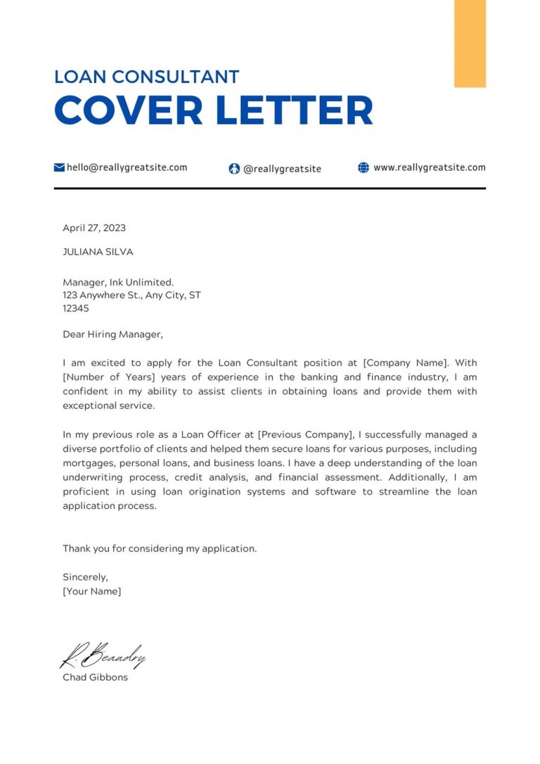 4 Loan Consultant Cover Letter Examples 2023 ResumeKraft   Loan Consultant Cover Letter 768x1087 