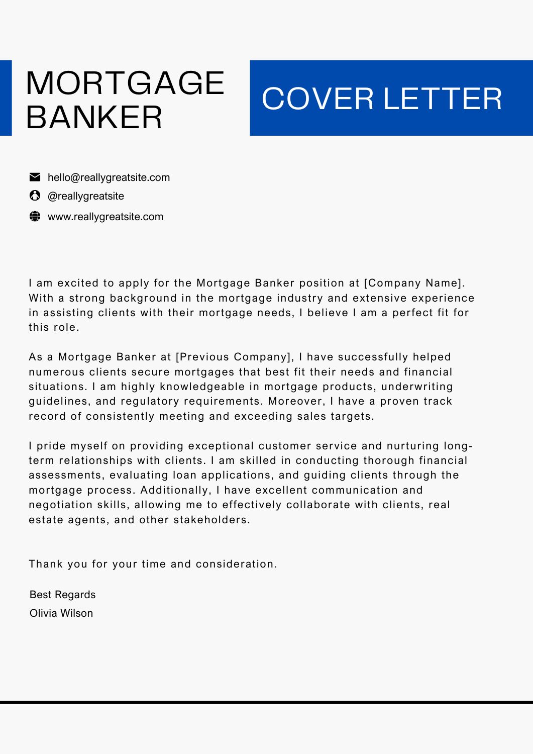 example of banker application letter