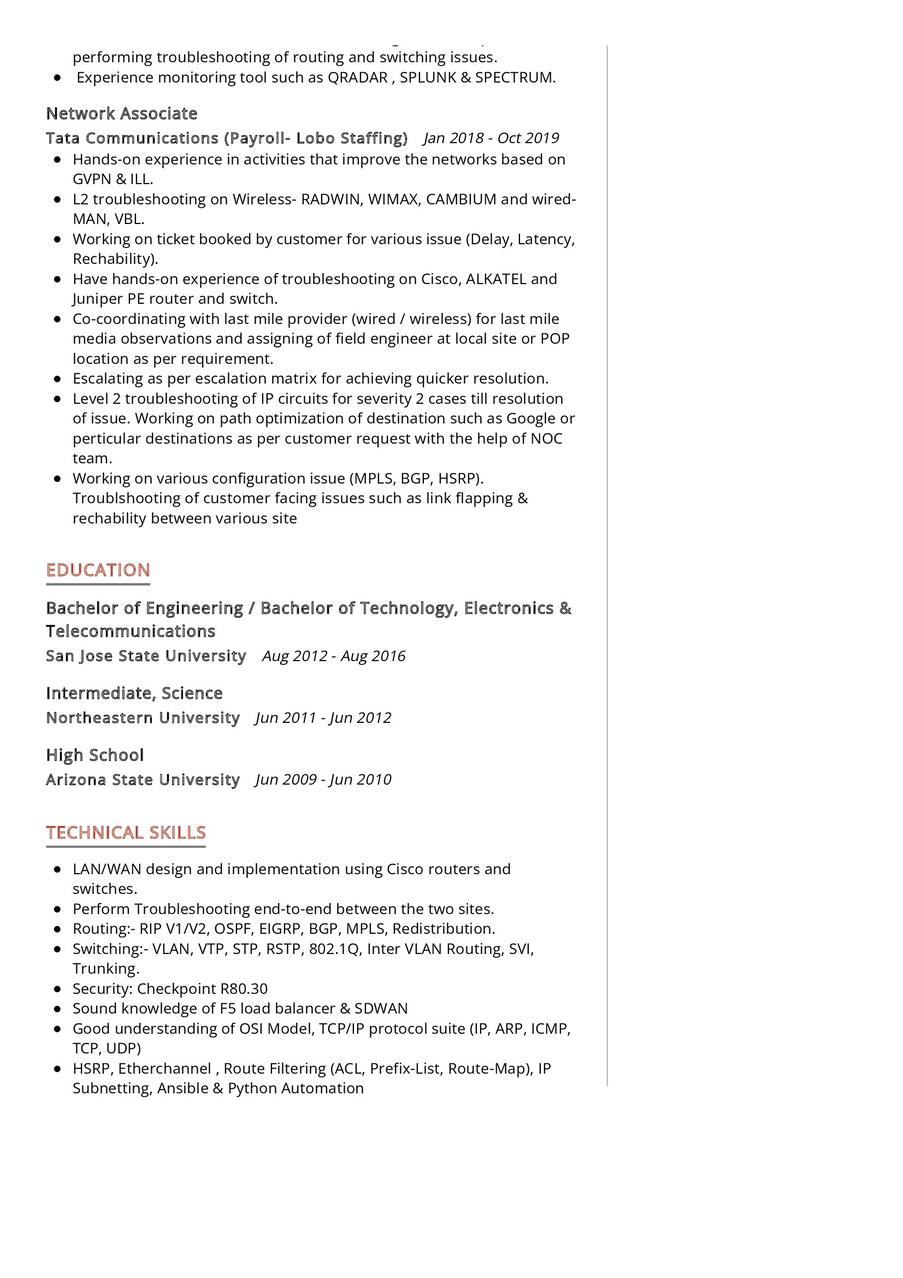 Network Engineer CV Example In 2024 ResumeKraft   Network Engineer CV Example 1 