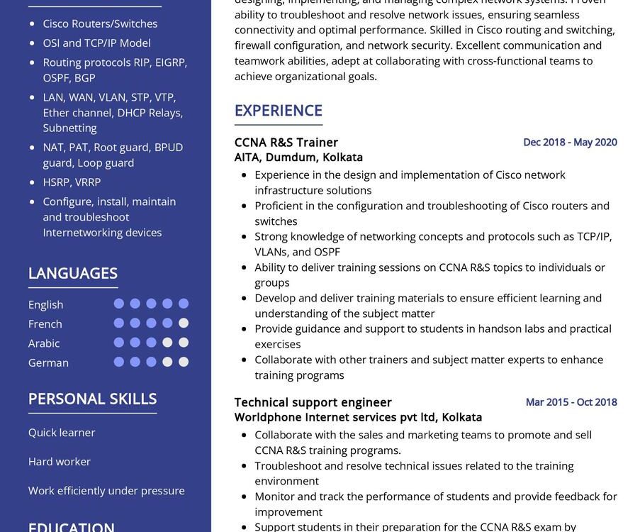 Network Engineer CV Sample In 2024 ResumeKraft   Network Engineer CV Sample 903x750 