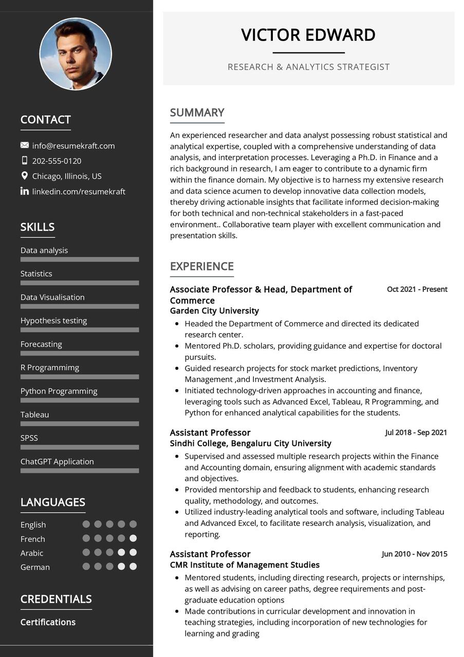 Research & Analytics Strategist CV Sample in 2024 - ResumeKraft