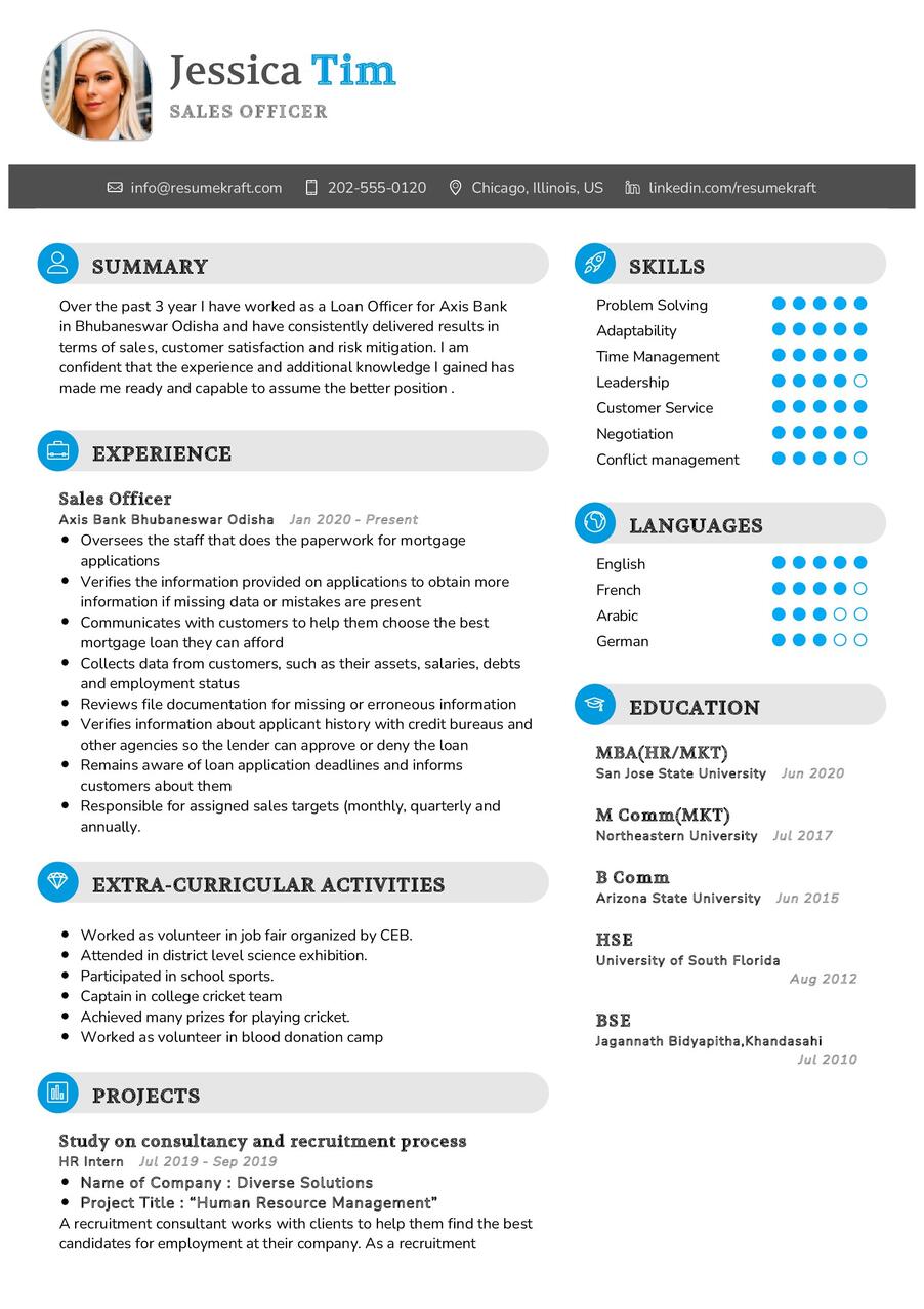 Sales Officer CV Sample In 2025 ResumeKraft