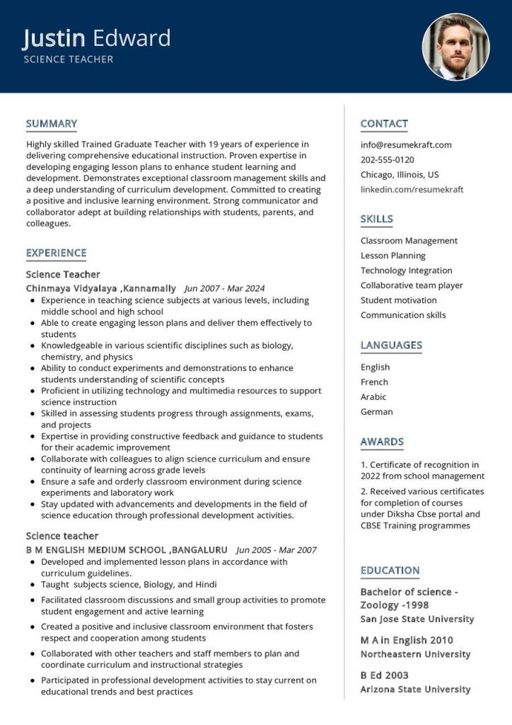 Education Resume Examples - Page 2 of 18 in 2024 - ResumeKraft