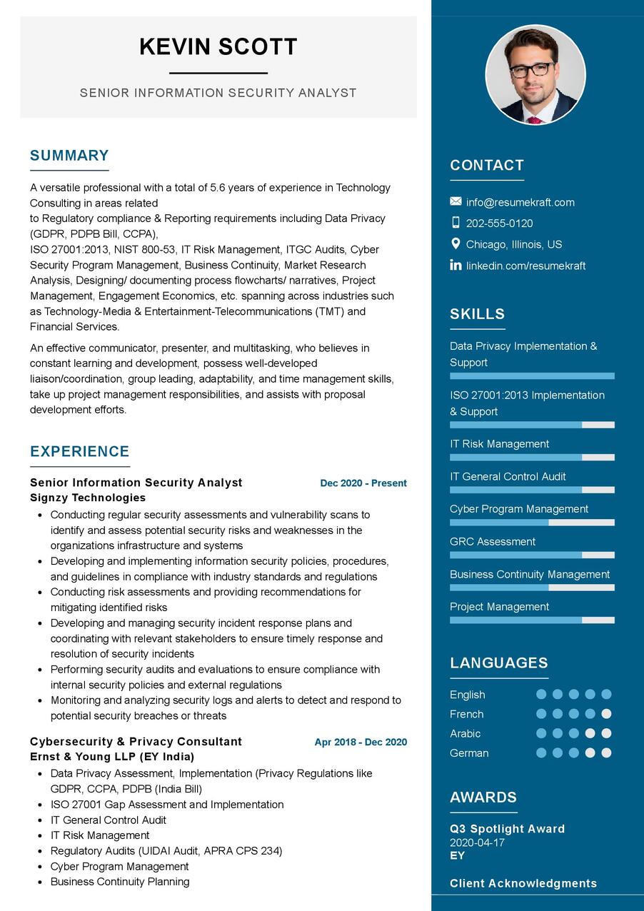 Senior Information Security Analyst CV Sample In 2024 ResumeKraft   Senior Information Security Analyst CV Sample 