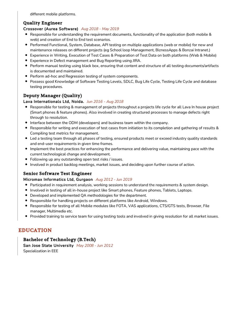 Senior Test Analyst CV Example in 2024 ResumeKraft