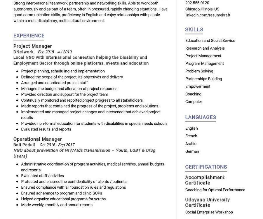 Social Researcher CV Sample