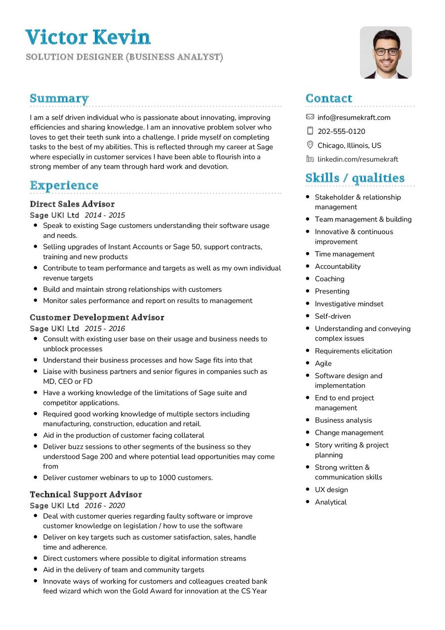 Solution Designer CV Sample in 2024 - ResumeKraft