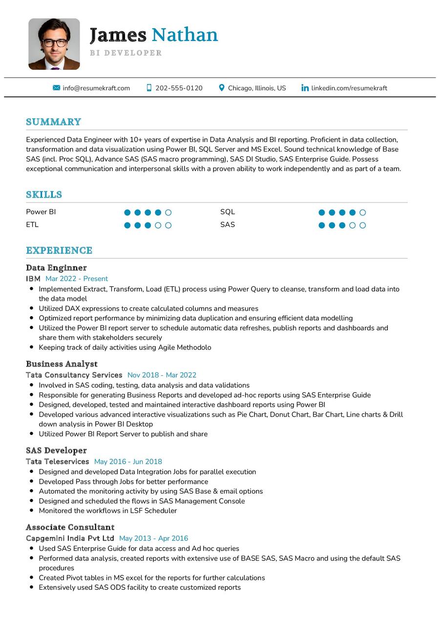 BI Developer CV Sample In 2024 ResumeKraft   BI Developer CV Sample 