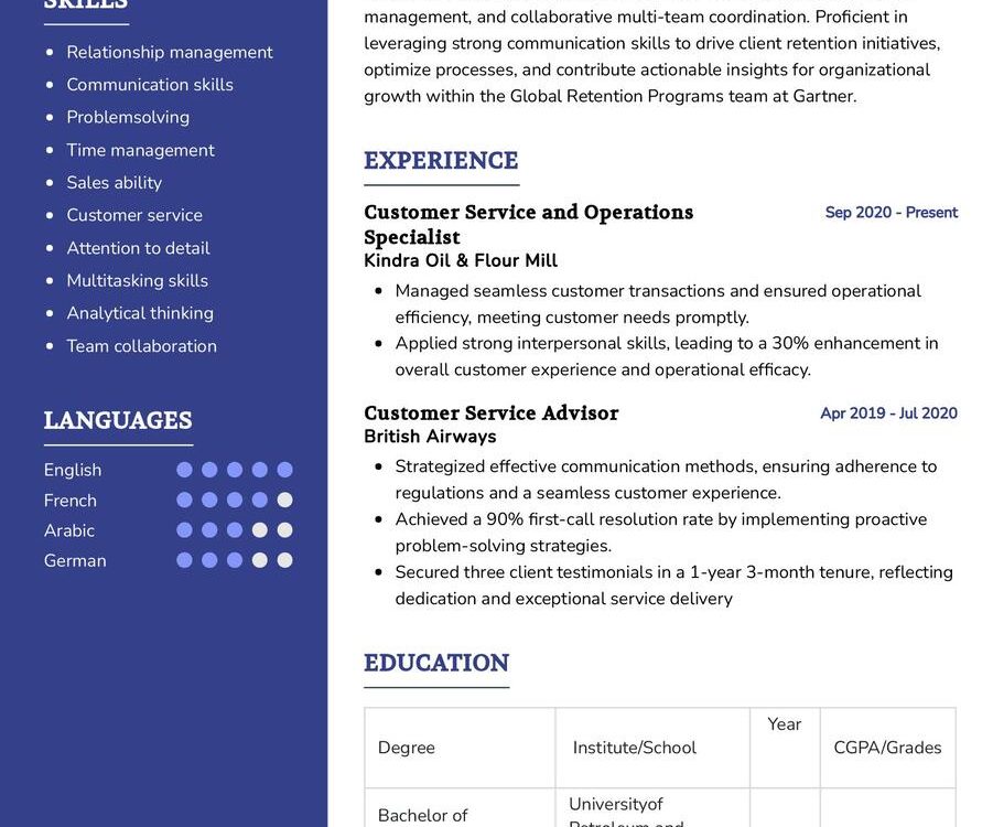 Client Success Associate CV Example in 2024 - ResumeKraft