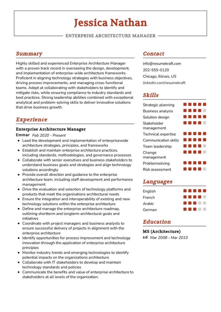 Engineering Resume Examples In 2024 ResumeKraft   Enterprise Architecture Manager Resume Sample 724x1024 