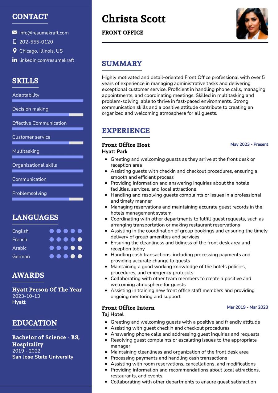 9 Front Desk Receptionist Resume Examples for 2024