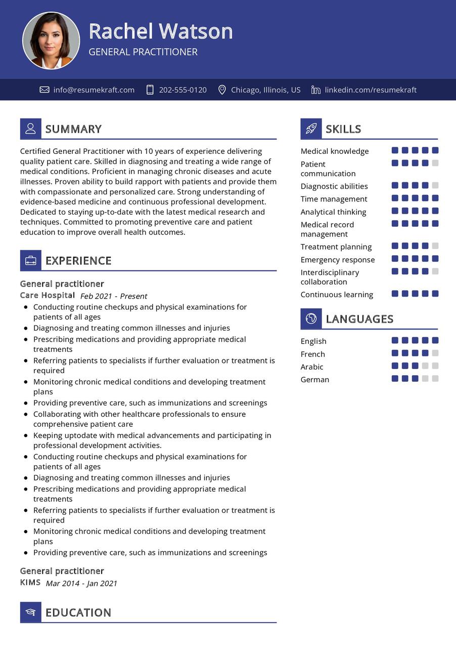 general practitioner resume examples