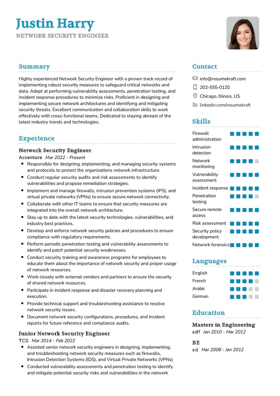 Network Security Engineer Resume Sample in 2024 - ResumeKraft