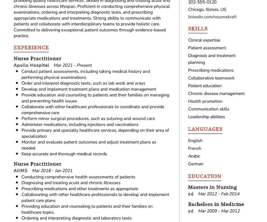 Nurse Practitioner Resume Sample In 2024 ResumeKraft   Nurse Practitioner Resume Sample 901x750 