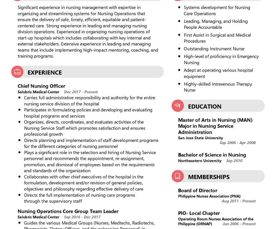 Registered Nurse CV Example