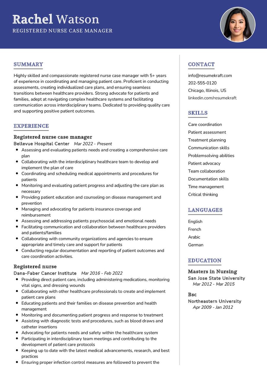resume examples for nurse case manager