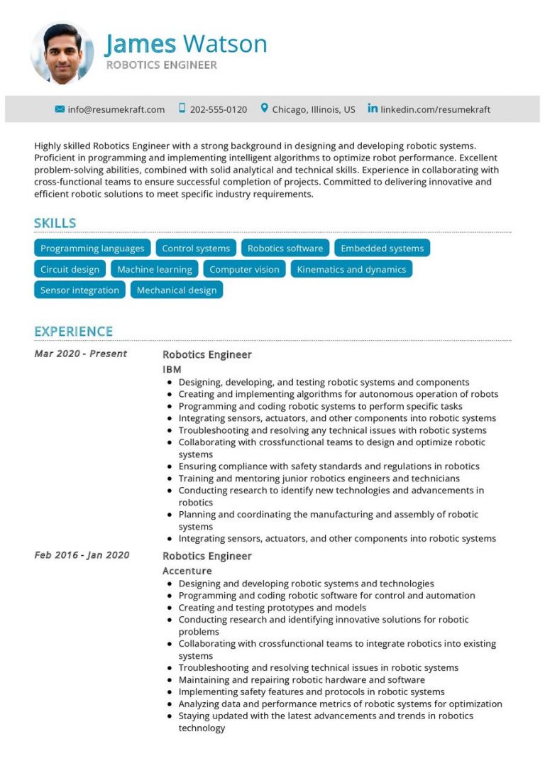 Engineering Resume Examples In 2024 ResumeKraft   Robotics Engineer Resume Sample 768x1086 