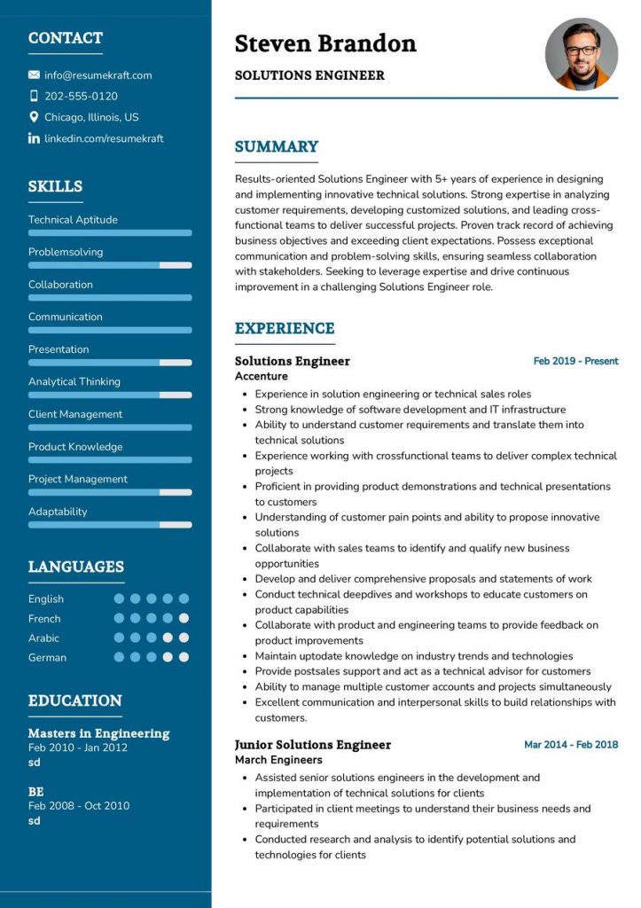 Engineering Resume Examples In 2024 ResumeKraft   Solutions Engineer Resume Sample 723x1024 