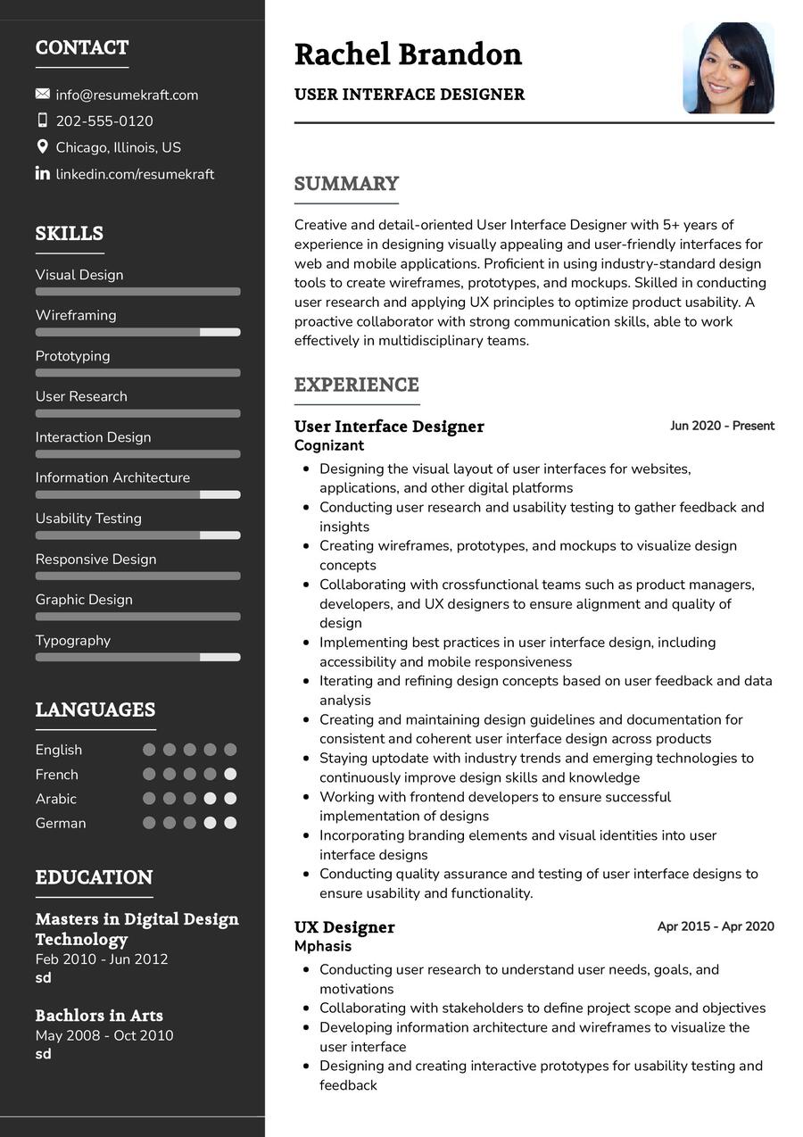 User Interface Designer Resume Sample in 2024 - ResumeKraft