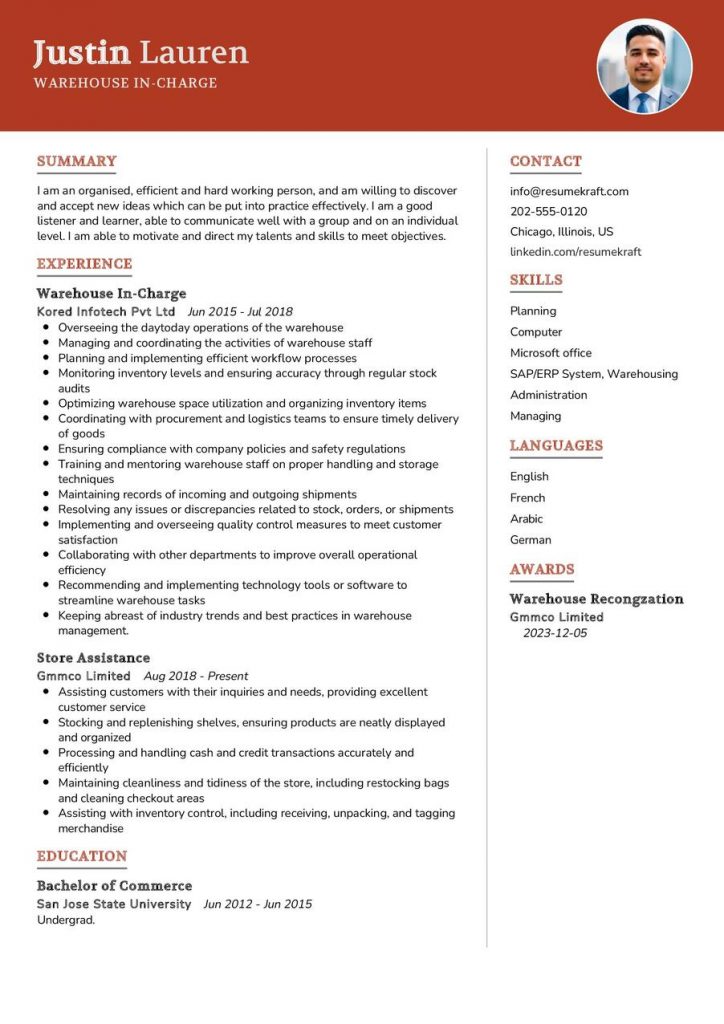 Cv Samples Page Of In Resumekraft