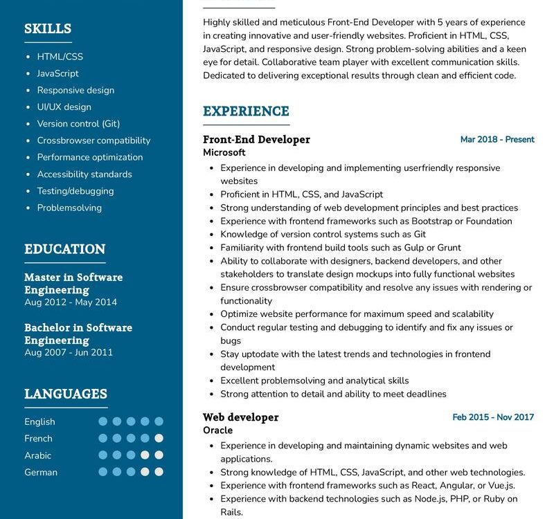 Front End Developer Resume Sample In 2024 Resumekraft