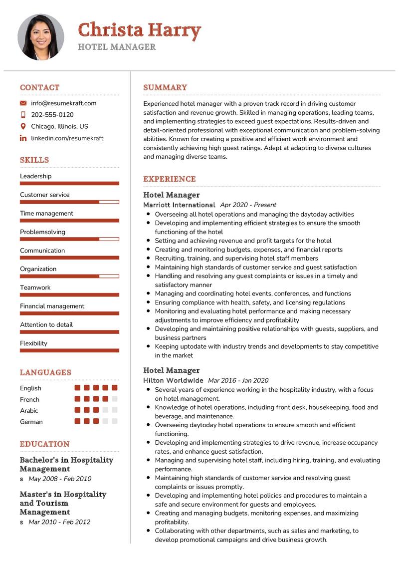 Hotel Manager Resume Sample In 2024 ResumeKraft   Hotel Manager Resume Sample 