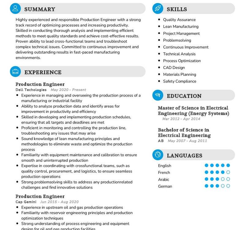 Production Engineer Resume Sample in 2024 - ResumeKraft