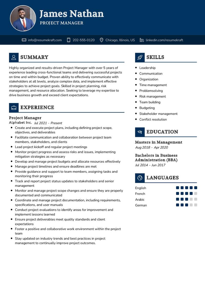 Project Manager Resume Sample In 2024 ResumeKraft   Project Manager Resume Sample 