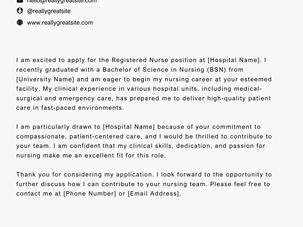 New Graduate Nurse Cover Letter Example