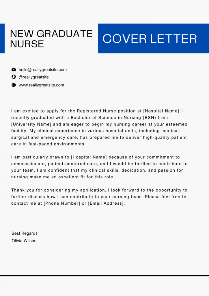 New Graduate Nurse Cover Letter Example