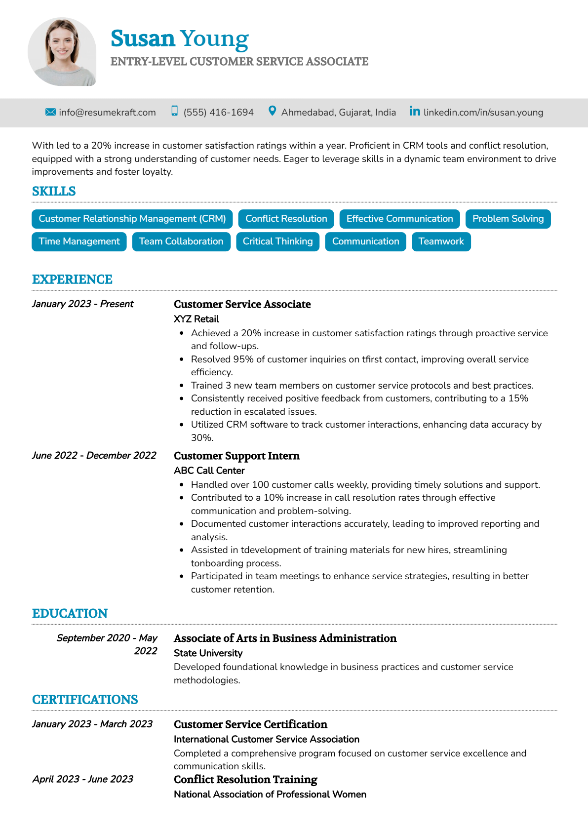Entry-Level Customer Service Associate Resume - Resume Sample