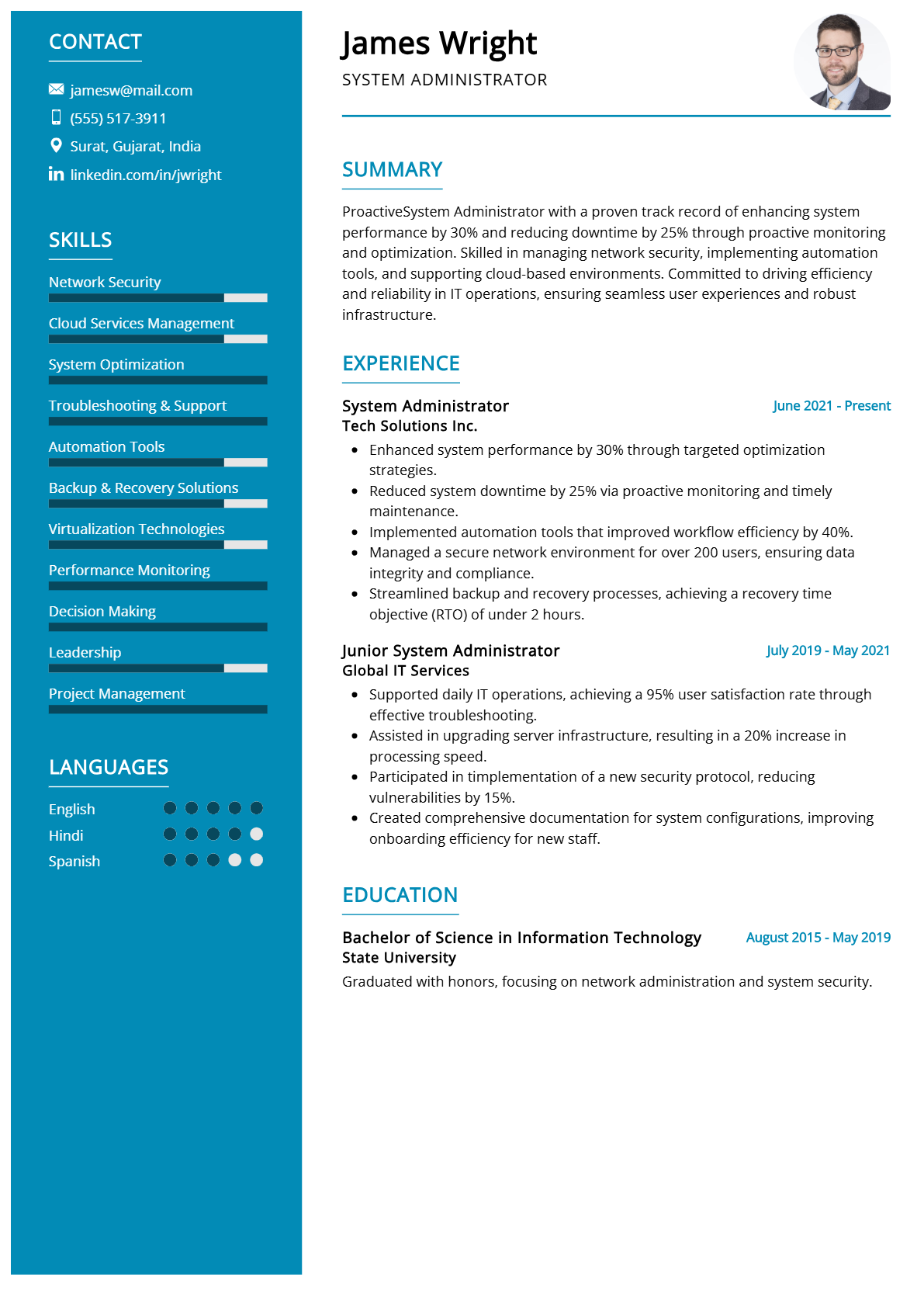 System Administrator Resume - Resume Sample