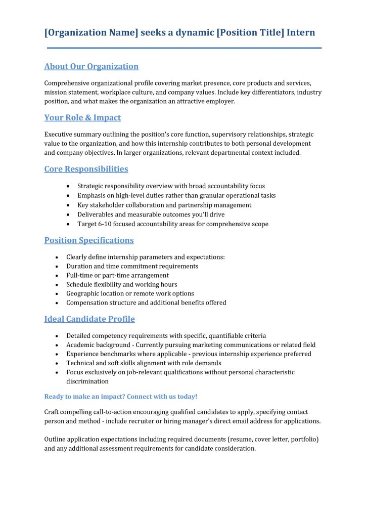 Intern-job-description-template