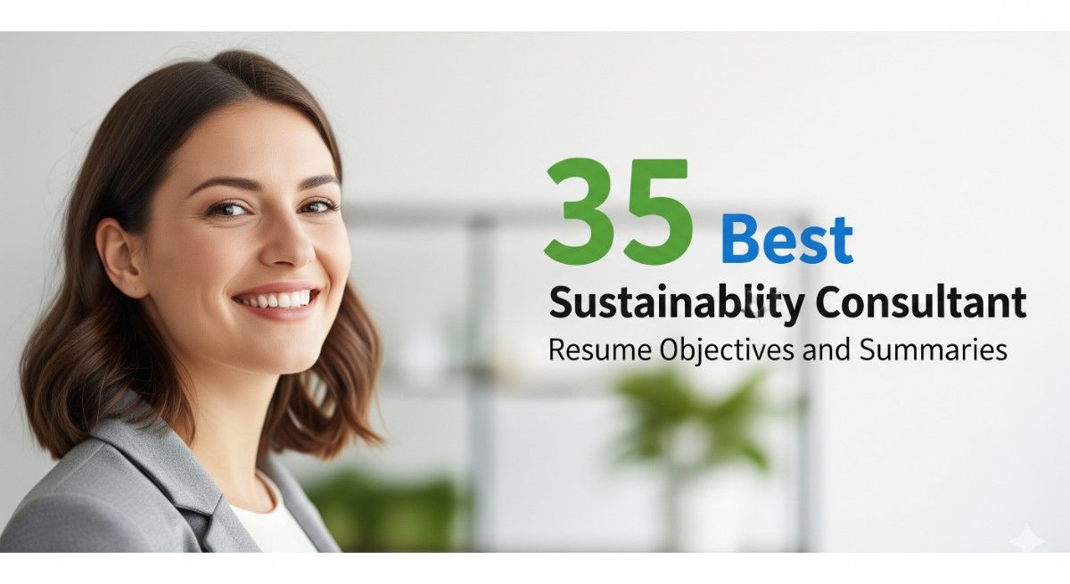 35 Best Sustainability Consultant Resume Objectives and Summaries