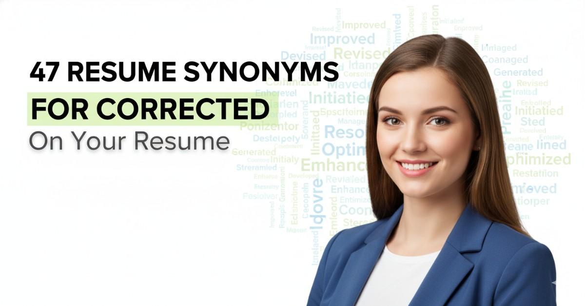 47 Resume Synonyms for Corrected To Use On Your Resume