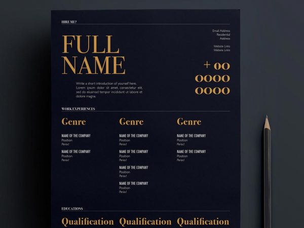 Free One page Resume Template