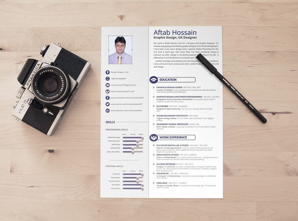 2 pages resume template free download