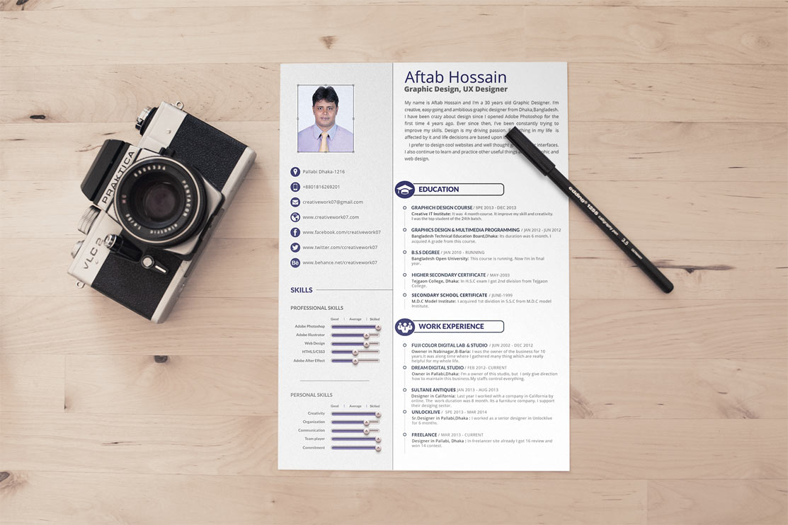 simple free two page resume template