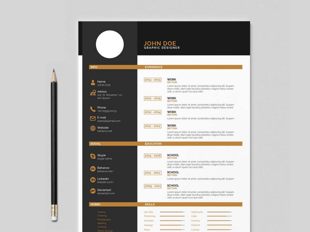 free indesign template resume download