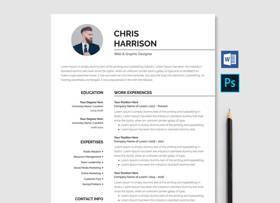 professional resume template word free download